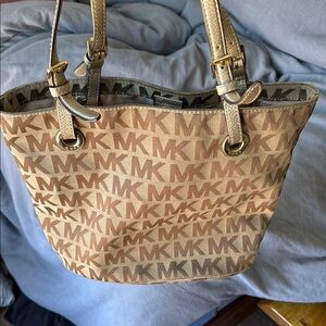 Michael Kors Tan Monogram Tote Bag